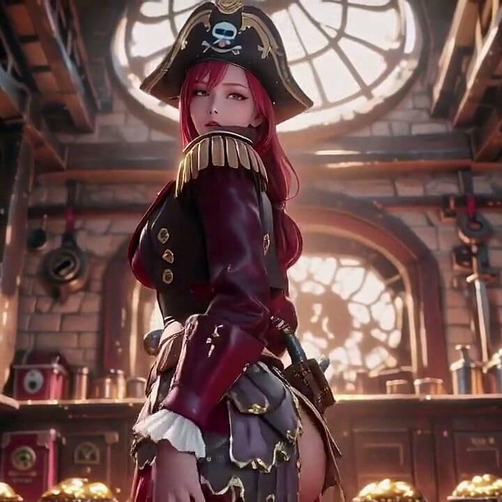Redhead Pirate Queen! Taboo Feast in the Vintage Ship