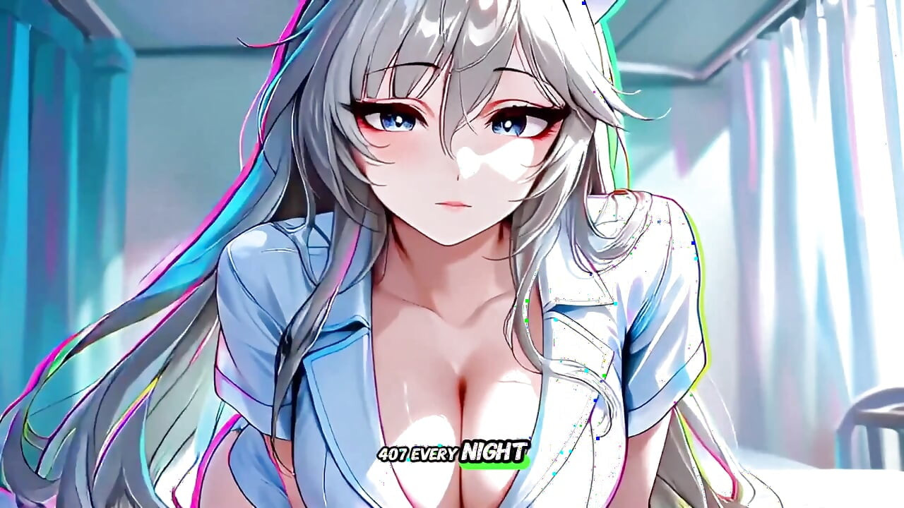 A enfermeira noturna só mede sua temperatura, mas depois o monta até o creampie - hentai sem censura