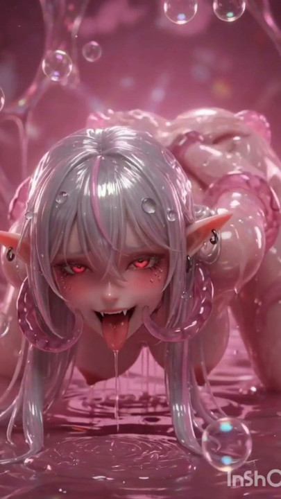A hot elf gets fucked and rubbed by slime worms | Clip 1