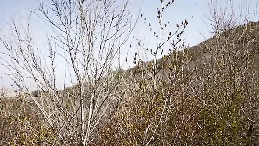 Hot brunette loves to suck cocks outdoors