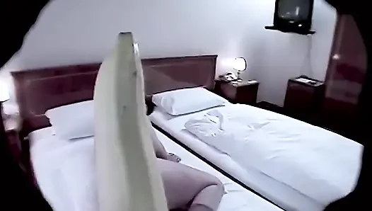 Cumshot on the Hotel MILF in Nylons