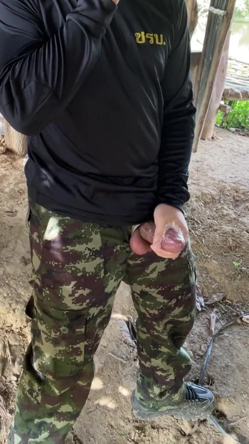 Powerful moment from "Military jerk off while smoking"