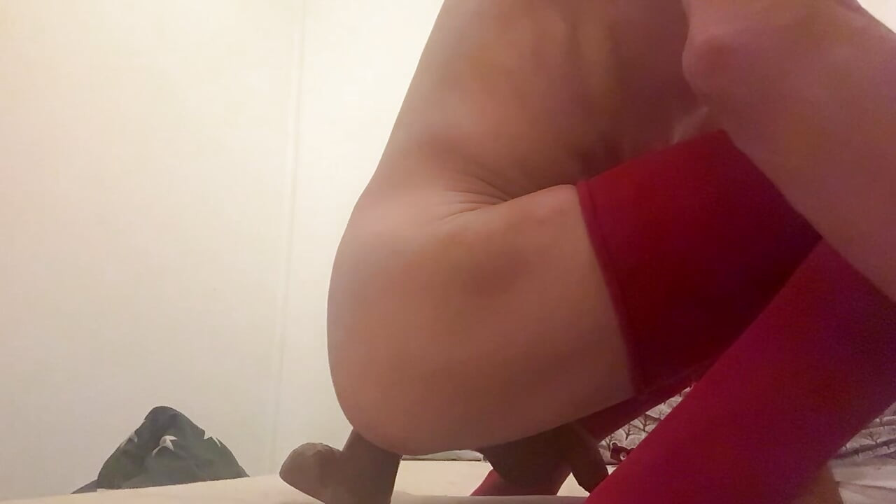Red stockings and deep asspussy