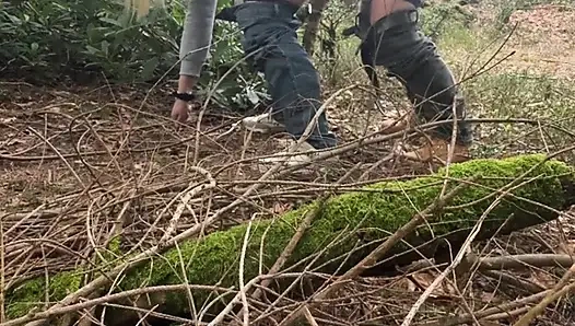 Real amateur Milf wife in the woods.