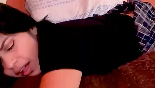 A well-deserved spanking for this brunette
