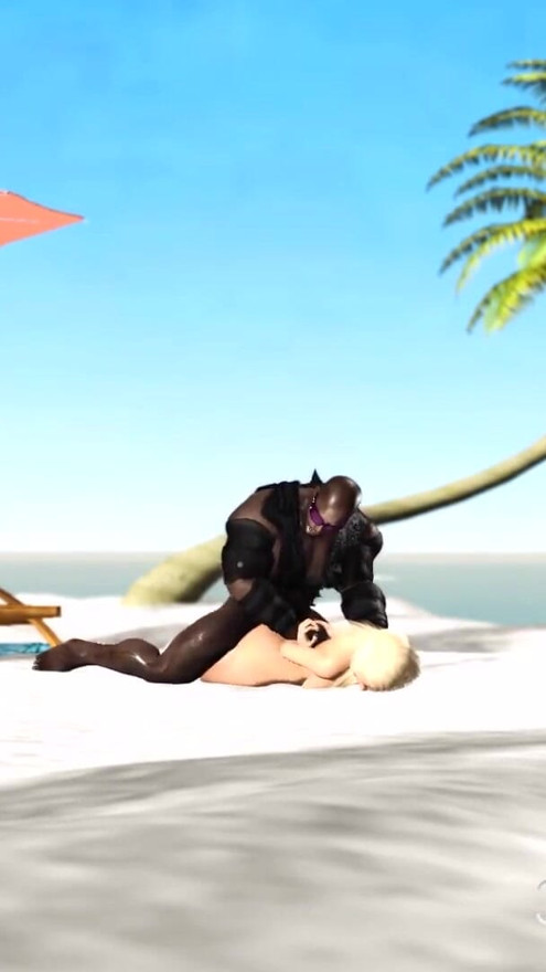 A super sexy horny blonde gets fucked by BBC in the desert island | Clip 2