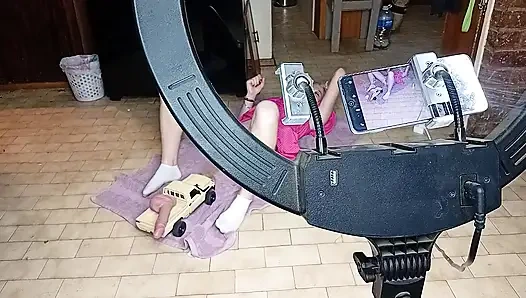 College Girl Gets Her Pussy Fucked with Rc Car