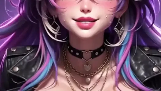 Animated Rock Glam Alternative Pin-up Tease Submissive Big Tits Strip Virtual Sex Dirty Talk