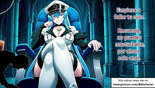 Spanish audio ANAL JOI for VERY submissive. Esdeath transforms you into a semen container.