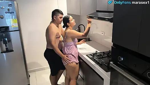 Big ass stepmom gets fucked by her stepson without being seen - cuckold husband