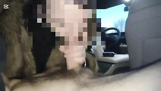 Sex on a winter road in a car