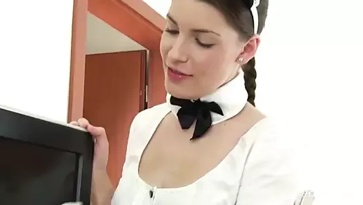 Horny Czech Wife feels the Maid