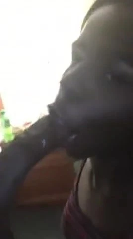 Young Black T-Girl Giving It Up With Stockings On