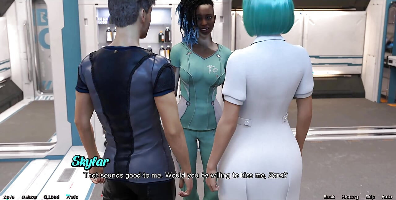 Stranded in Space - Hot Black Vitiligo Girl and Doctor Starts a Make Out Session