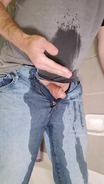 Solo Piss Play and a Cum Blast in the Shower (slow Mo Replay)