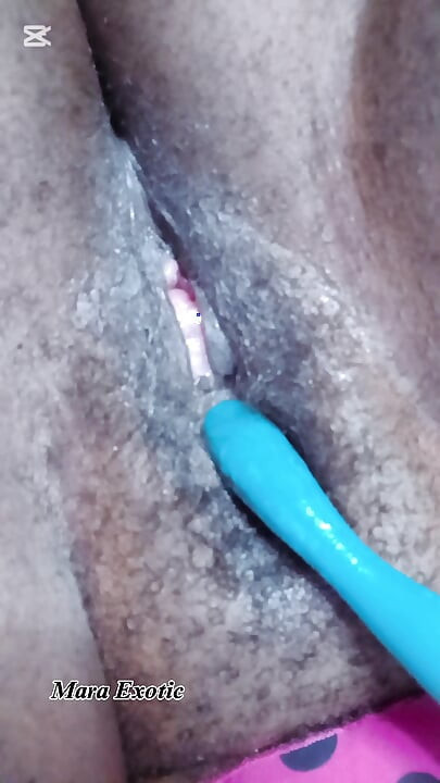 Ebony Milf Mara Exotic Hairy Pussy Extreme Squirting Masturbation.