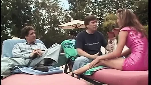 Babe will do anything to become famous even if she has to fuck two guys