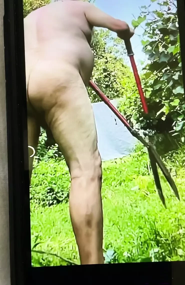 벌거벗은 정원에서 슬로모를 달리는