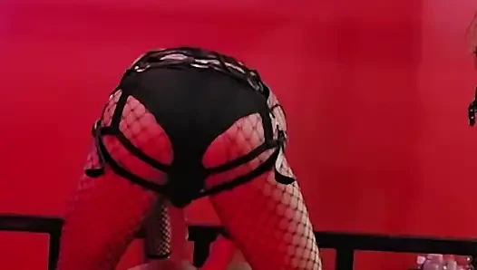 DOMINAFIRE CANING AND ANAL STRAPON FUCKS SLAVE