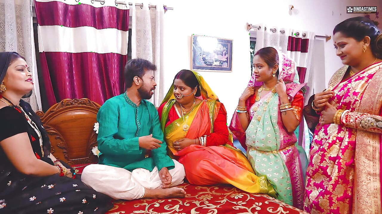 Desi Indian Thirki Husband fucks his all four wives at the same time and cumshot on face ( Hindi Audio )