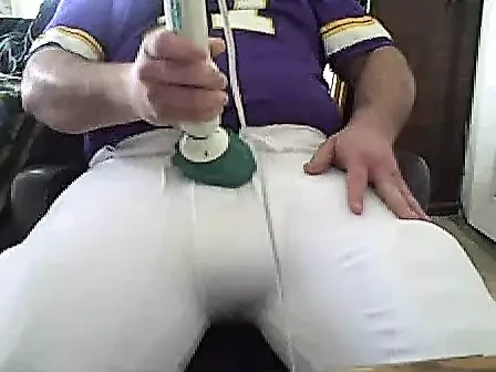 horny kspigbear in football gear with vibrator