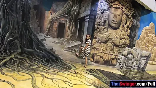 Art museum visit with big ass Thai GF got her horny for sex