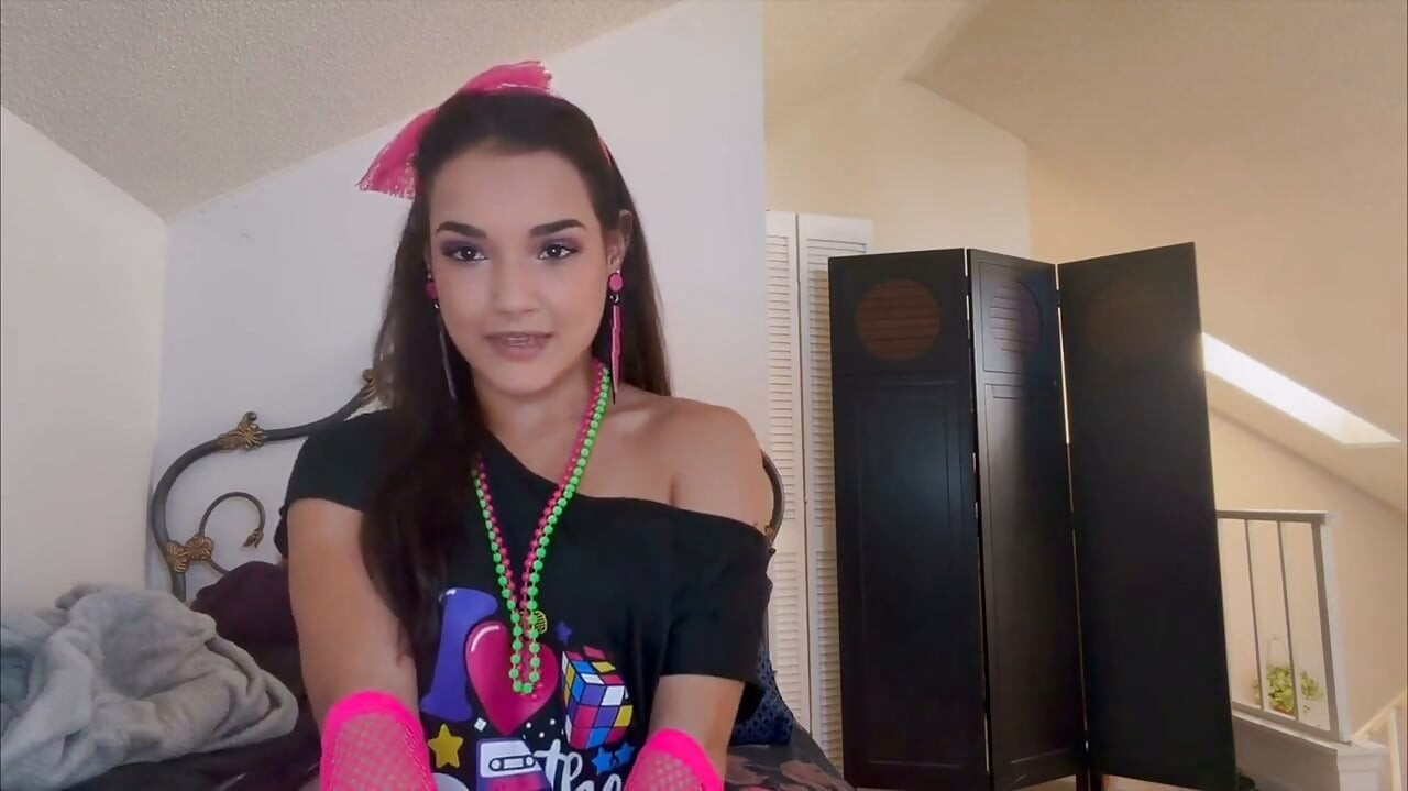 Zara's Sultry '80s Jerk off Instruction - POV Neon Seduction Awaits!