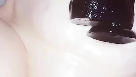 Hot wet milf, piglet has fun with a monster dildo, gets stuffed deep