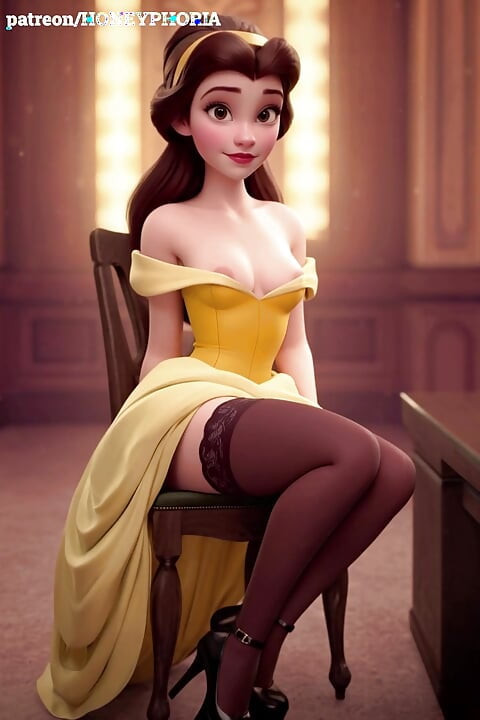 Belle from Beauty and the Beast 3D cartoon animation