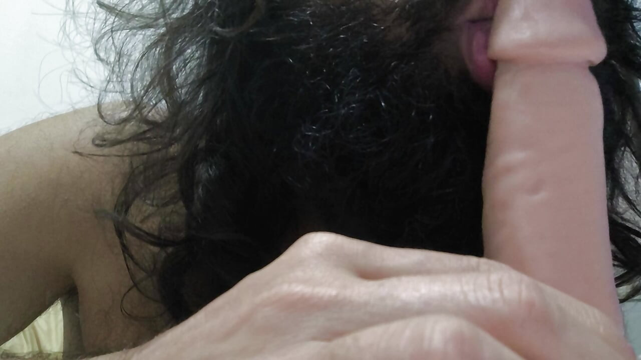 Hairy blowjob with loud moaning, hard cock, anal masturbation (Use Earphone)