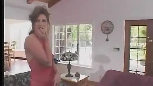 Milf beauty gets facial from three long dicks