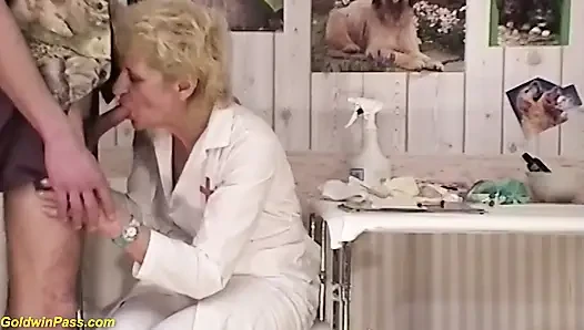 Hairy 82 years old nurse rough fucked