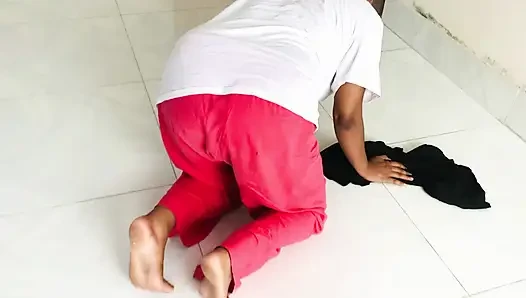 Bangla Desi stepmom Fucked by Her Stepson while she was working on the floor.