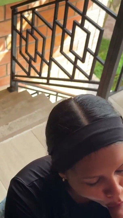 Risky sex on the stairs of the building we were caught and informed to reception | Clip 1
