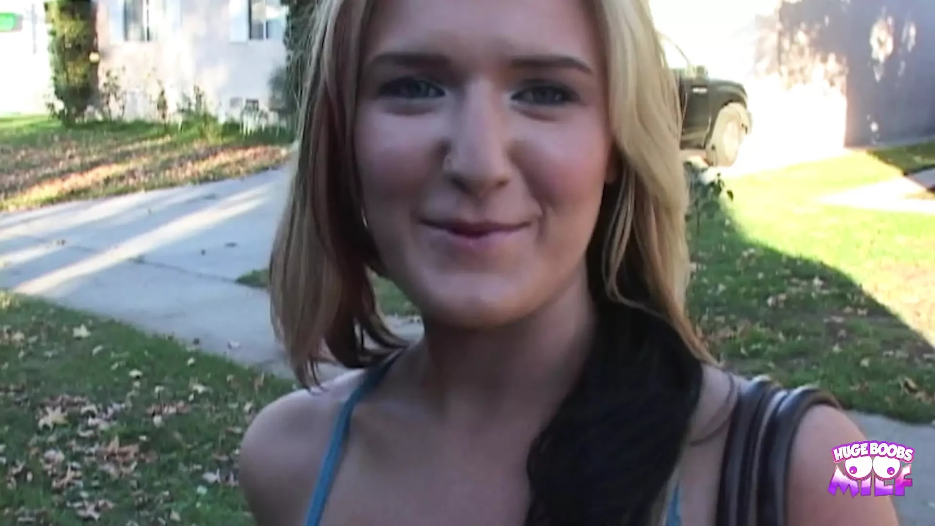 A Fuckable Blonde Hottie with Big Fake Boobies Enjoys Having Group Sex with Two Guys