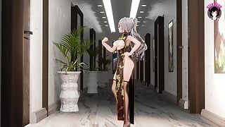 Tara - Girl In Sexy Chinese Dress Dancing + Sex Multiple Poses (3D HENTAI)