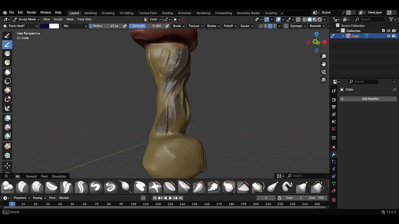 A circumstance dick with blender 3d