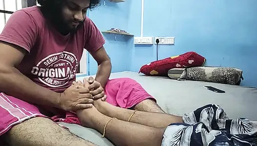 Feet Massage in Nighty