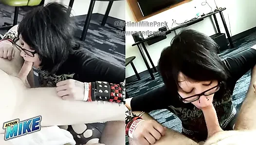 Gwen si gadis 18 tahun emo dream lagi asik nyepong kontol dan nyepong kontol dengan ganas