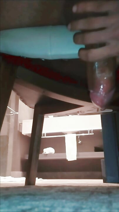 Alone in my hotel room, wishing a tongue was on my hole while I cum