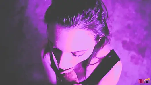 Trapped Slut pushed to Strip and Suck off Captor