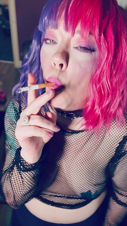 A Pretty In Pink Princess, Tina Snua, Chain Smokes 2 Cigarettes With Match Light Ups - Smoking Smoker