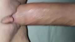 Bigcock fucks and cums on shaved pussy