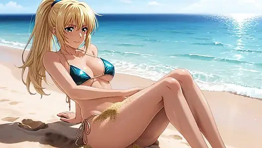 Tanned Blonde Beach Tease: Ass Out and Doggy Drilled