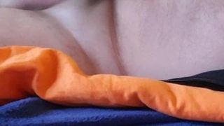 I am jerking my hairy cock and cum