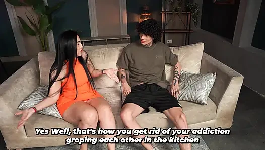 Big-bootied stepmother catches stepson masturbating and decides how to help him