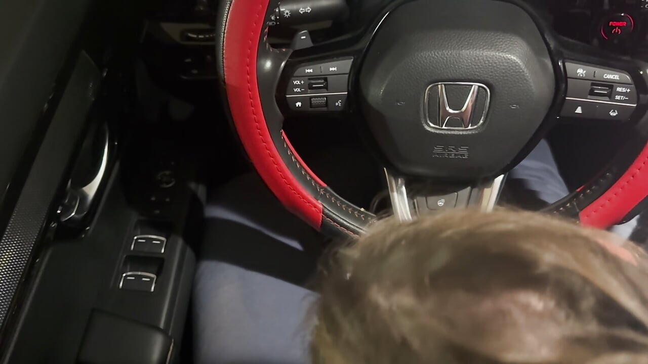 I suck his warm cock in public parking, while snowing