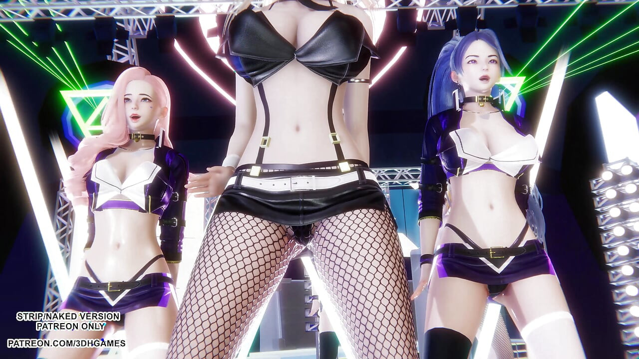 MMD - Red Velvet - Russian Roulette - Ahri Kai'Sa i Seraphine seksi Kpop ples League of Legends Hentai bez cenzure 4K 60FPS