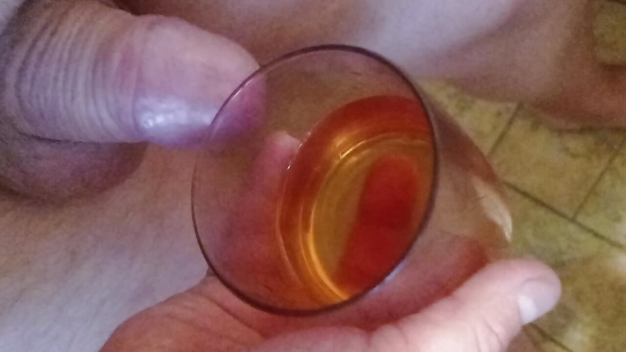 A full glass of urine, a high