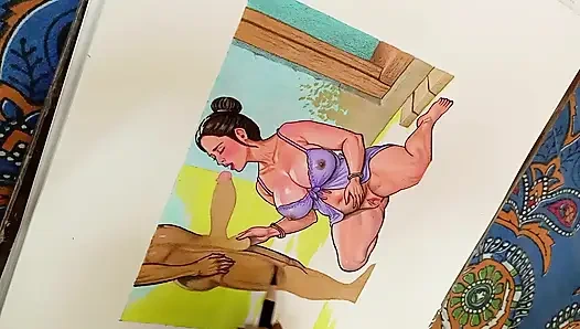 Desi Sexy Indian Sister in law drinking pee from the big cock of brother in law while pissing herself in the open